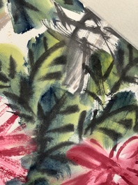 Linlu Xu 许麟庐 (1916-2011): 'Bird and chrysanthemum', ink and colour on paper