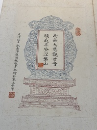 In the manner of Pu Xinyu 溥心畬 (1896-1963): 'Album of Buddha's hands', ink and colour on paper