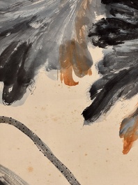 In the manner of Zhang Daqian 張大千 (1898-1983): 'Lotus', ink and colour on paper