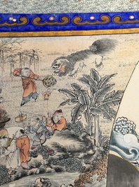 In the manner of Chen Shaofeng 陳兆鳳 (Late Qing Dynasty): 'Qinggong 清供', ink and colour on paper, Cixi mark, 20th C.