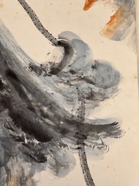 In the manner of Zhang Daqian 張大千 (1898-1983): 'Lotus', ink and colour on paper