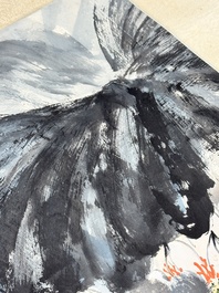 In the manner of Zhang Daqian 張大千 (1898-1983): 'Lotus', ink and colour on paper