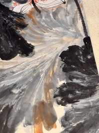 In the manner of Zhang Daqian 張大千 (1898-1983): 'Lotus', ink and colour on paper