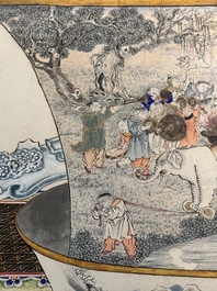 In the manner of Chen Shaofeng 陳兆鳳 (Late Qing Dynasty): 'Qinggong 清供', ink and colour on paper, Cixi mark, 20th C.