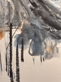 In the manner of Zhang Daqian 張大千 (1898-1983): 'Lotus', ink and colour on paper
