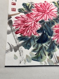 Linlu Xu 许麟庐 (1916-2011): 'Bird and chrysanthemum', ink and colour on paper