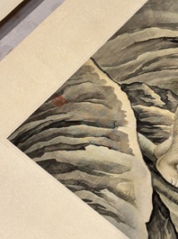 Ma Jin 馬晉 (1900-1970): 'Sheep, Donkeys, Rabbits and a Polar bear', ink and colour on silk