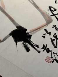 In the manner of Li Kuchan 李苦禪 (1899-1983): 'Chinese cabbage and prunus blossoms', ink and colour on paper