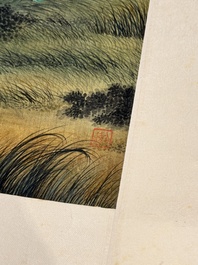 Ma Jin 馬晉 (1900-1970): 'Sheep, Donkeys, Rabbits and a Polar bear', ink and colour on silk