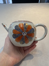 Two Chinese famille rose teapots, an Imari-style teapot and a Dutch-decorated teapot, Yongzheng/Qianlong