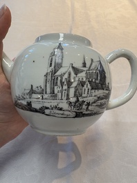 A Chinese grisaille 'Scheveningen' and 'Workum' teapot, Qianlong