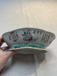 A Chinese famille rose 'Wu Shuang Pu' vase and a tazza, 19/20th C.