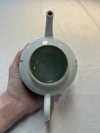 A Chinese grisaille 'Scheveningen' and 'Workum' teapot, Qianlong