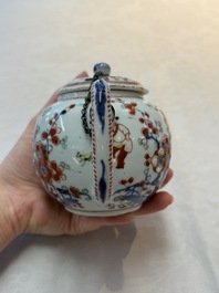 Two Chinese famille rose teapots, an Imari-style teapot and a Dutch-decorated teapot, Yongzheng/Qianlong