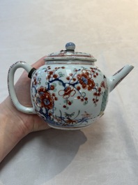 Two Chinese famille rose teapots, an Imari-style teapot and a Dutch-decorated teapot, Yongzheng/Qianlong