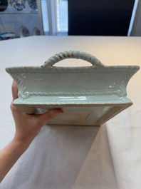 An extremely rare Chinese armorial rectangular basket with the arms of Sioc'han de Kersabiec, Kangxi, ca. 1715