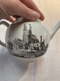 A Chinese grisaille 'Scheveningen' and 'Workum' teapot, Qianlong
