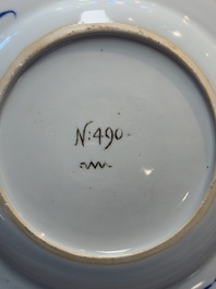 A Chinese blue and white plate with floral design, Johanneum mark, ex-collection of August the Strong, Yongzheng