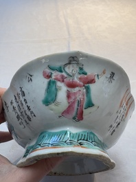 A Chinese famille rose 'Wu Shuang Pu' vase and a tazza, 19/20th C.