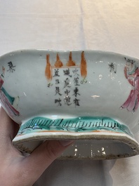 A Chinese famille rose 'Wu Shuang Pu' vase and a tazza, 19/20th C.