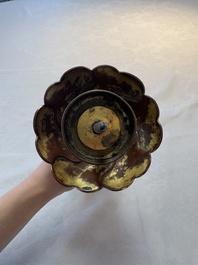 A pair of Chinese cloisonn&eacute; candle holders, 19th C.