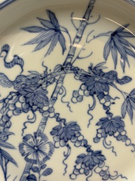 A Chinese blue and white plate with floral design, Johanneum mark, ex-collection of August the Strong, Yongzheng