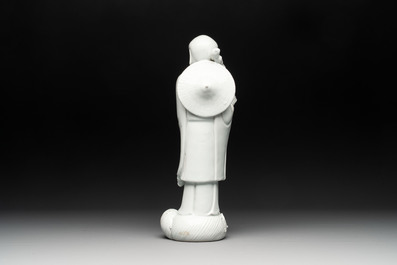 A Chinese Dehua blanc de Chine Damo, Dehua and He Chaozong 何朝宗 mark, 19th C.