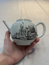 A Chinese grisaille 'Scheveningen' and 'Workum' teapot, Qianlong