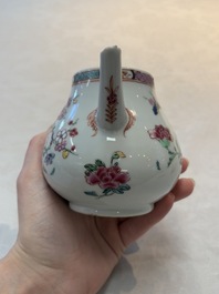 Two Chinese famille rose teapots, an Imari-style teapot and a Dutch-decorated teapot, Yongzheng/Qianlong