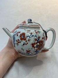 Two Chinese famille rose teapots, an Imari-style teapot and a Dutch-decorated teapot, Yongzheng/Qianlong