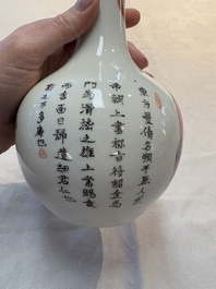 A Chinese famille rose 'Wu Shuang Pu' vase and a tazza, 19/20th C.