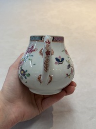 Two Chinese famille rose teapots, an Imari-style teapot and a Dutch-decorated teapot, Yongzheng/Qianlong