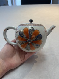 Two Chinese famille rose teapots, an Imari-style teapot and a Dutch-decorated teapot, Yongzheng/Qianlong
