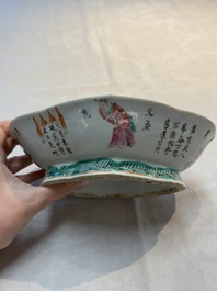 A Chinese famille rose 'Wu Shuang Pu' vase and a tazza, 19/20th C.