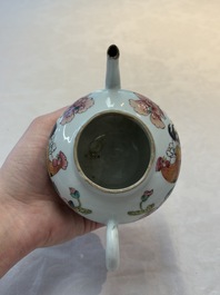 Two Chinese famille rose teapots, an Imari-style teapot and a Dutch-decorated teapot, Yongzheng/Qianlong