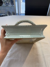 An extremely rare Chinese armorial rectangular basket with the arms of Sioc'han de Kersabiec, Kangxi, ca. 1715
