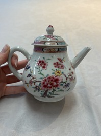 Two Chinese famille rose teapots, an Imari-style teapot and a Dutch-decorated teapot, Yongzheng/Qianlong
