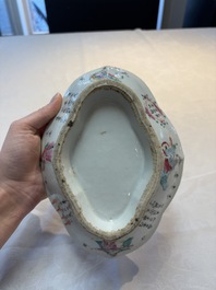 A Chinese famille rose 'Wu Shuang Pu' vase and a tazza, 19/20th C.