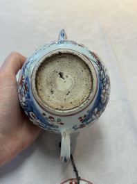 Two Chinese famille rose teapots, an Imari-style teapot and a Dutch-decorated teapot, Yongzheng/Qianlong
