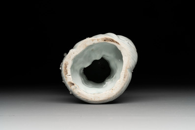 A Chinese Dehua blanc de Chine Damo, Dehua and He Chaozong 何朝宗 mark, 19th C.