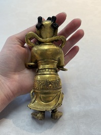 A Chinese gilt-bronze figure of Sudhana, 16/17th C.