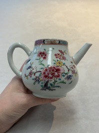 Two Chinese famille rose teapots, an Imari-style teapot and a Dutch-decorated teapot, Yongzheng/Qianlong