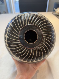 A Chinese cizhou 'meiping' vase with floral design, probably Song/Yuan