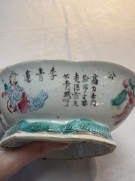 A Chinese famille rose 'Wu Shuang Pu' vase and a tazza, 19/20th C.