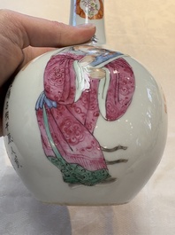 A Chinese famille rose 'Wu Shuang Pu' vase and a tazza, 19/20th C.