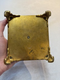 An Orientalist gilt and tinned bronze inkwell, probably France, 19th C.