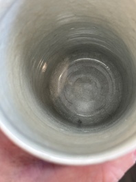 A rare Chinese Longquan celadon cylindrical vase, Southern Song