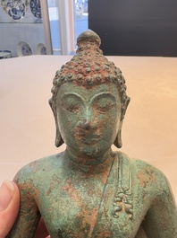 A Thai bronze sculpture of Shakyamuni Buddha, probably 15/16th C.