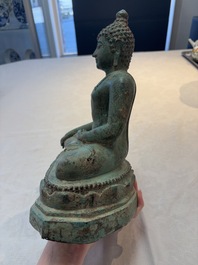 A Thai bronze sculpture of Shakyamuni Buddha, probably 15/16th C.