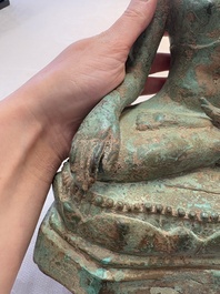 A Thai bronze sculpture of Shakyamuni Buddha, probably 15/16th C.